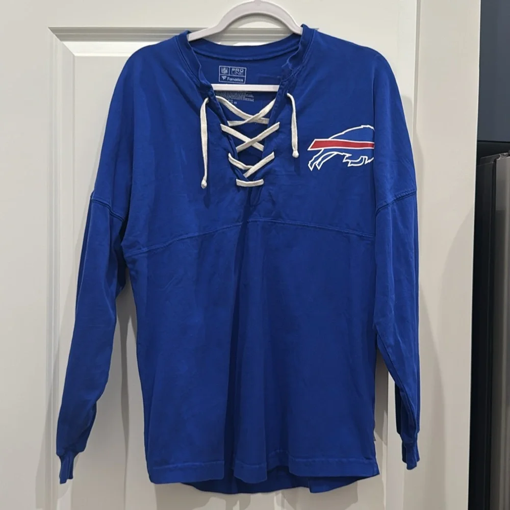 NFL Fanatics • Pro Line Buffalo Bills NY Hockey Style Football Pullover - Picture 2 of 6